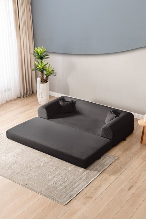 Atelier Del Sofa Legom Eco - Sofá-Cama de 3 Plazas Antracita